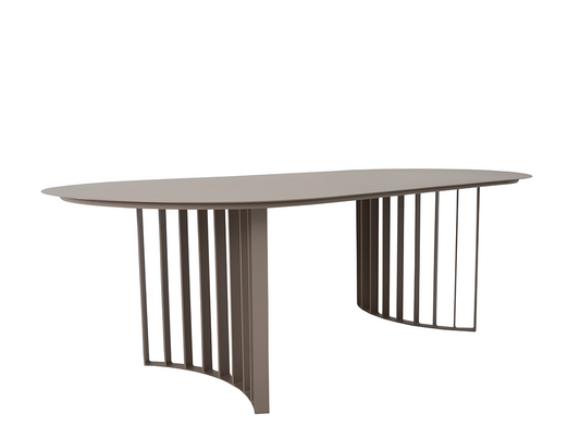 Lyse Oval Table 240x120cm Aluminum Gray Color