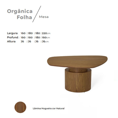 Organic Cinnamon Laminated Sheet Dining Table 160x160cm