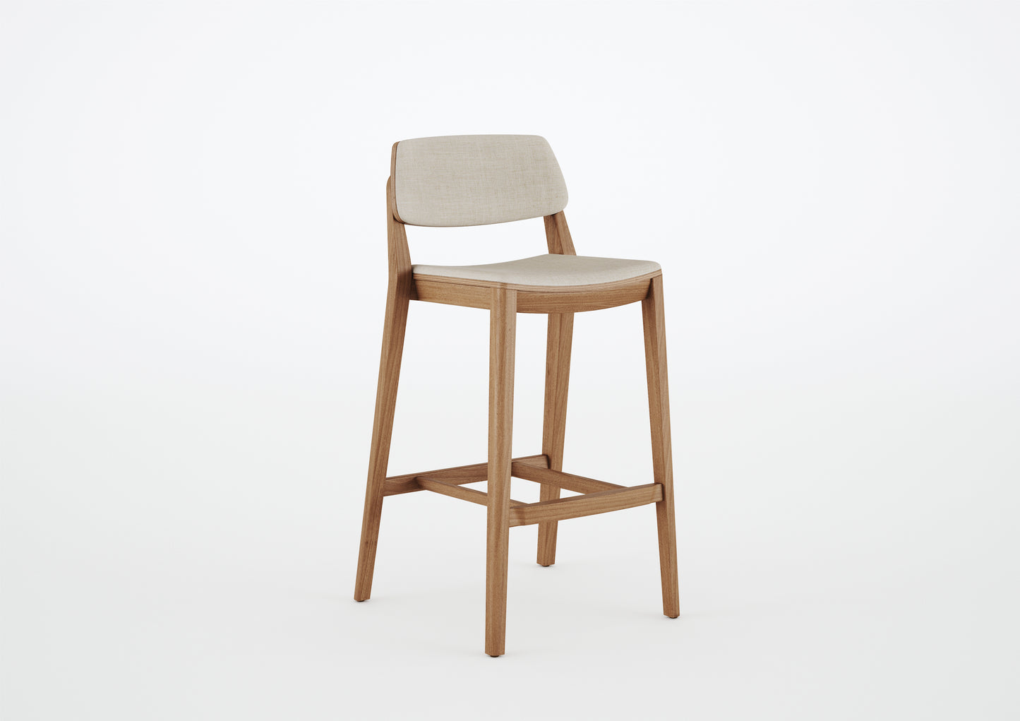 Ginga Chair with Natural Cinnamon Wood Armrests, Upholstered Fabric Backrest and Seat G.2-348