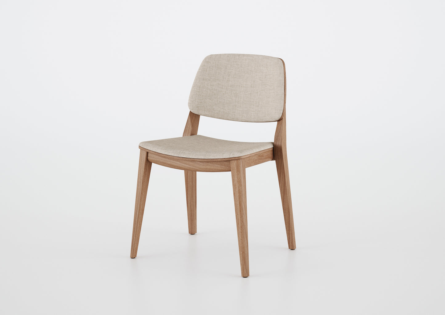 Ginga Chair with Natural Cinnamon Wood Armrests, Upholstered Fabric Backrest and Seat G.2-348