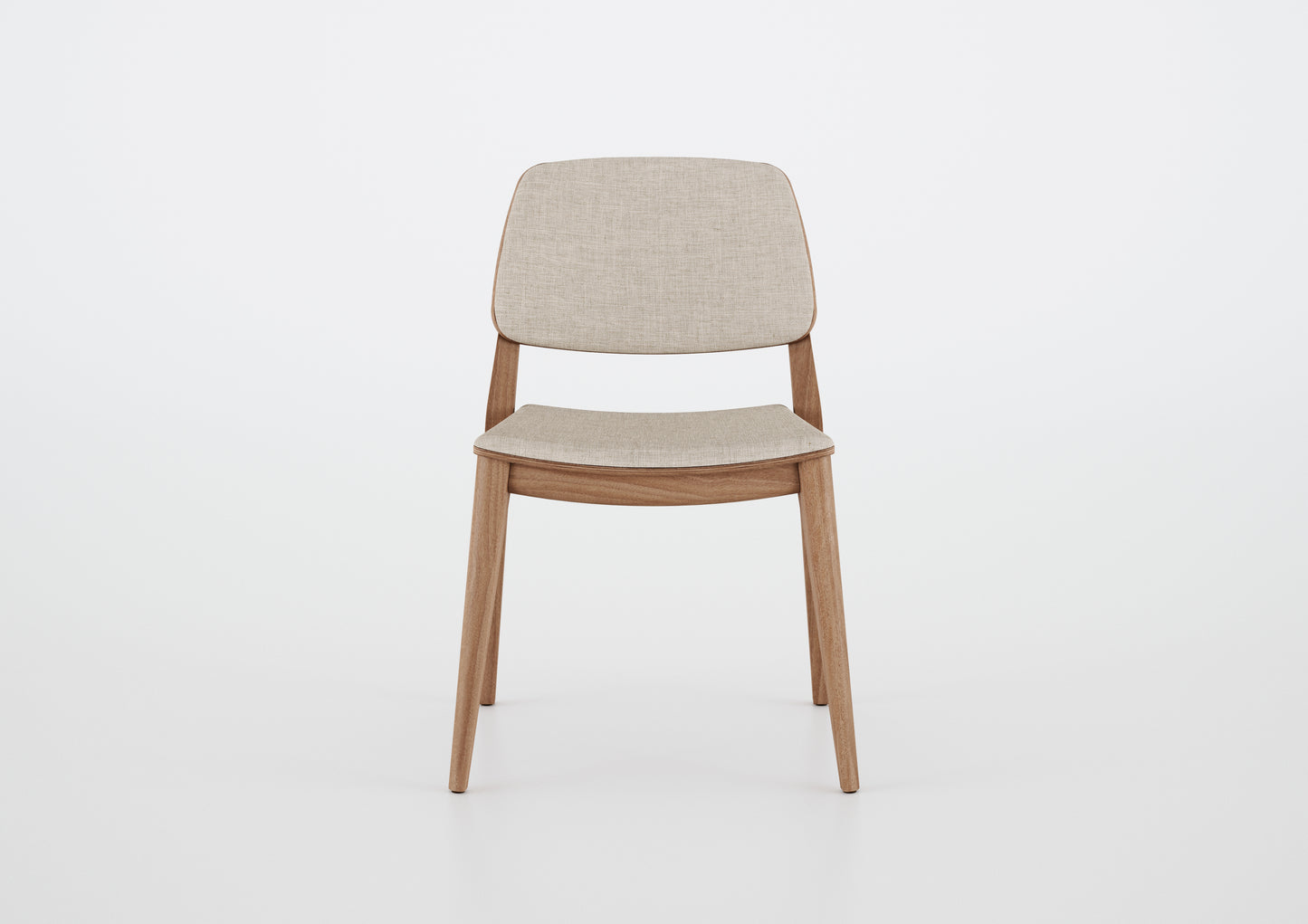 Ginga Chair with Natural Cinnamon Wood Armrests, Upholstered Fabric Backrest and Seat G.2-348