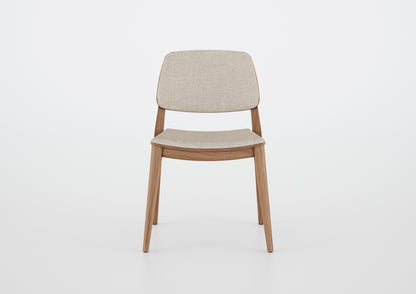 Ginga Chair with Natural Cinnamon Wood Armrests, Upholstered Fabric Backrest and Seat G.2-348