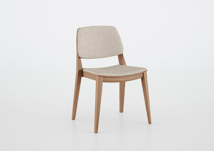 Ginga Chair with Natural Cinnamon Wood Armrests, Upholstered Fabric Backrest and Seat G.2-348