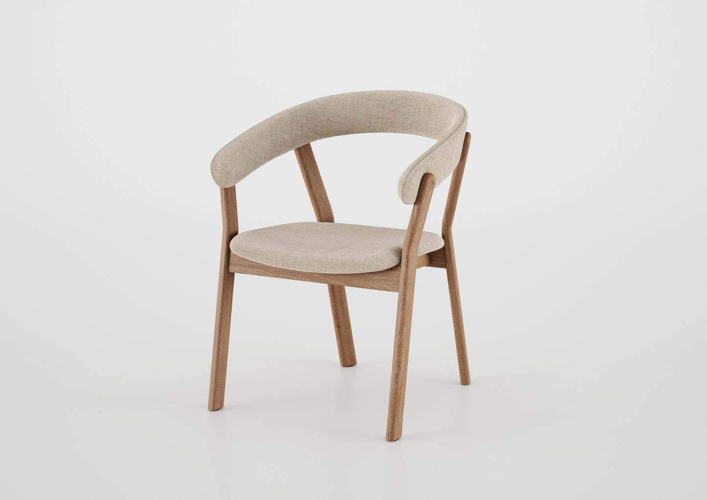 Silla Ginga con Brazo Respaldo de Madera Natural Canela y Asiento Tapizado en Tela G.2-348