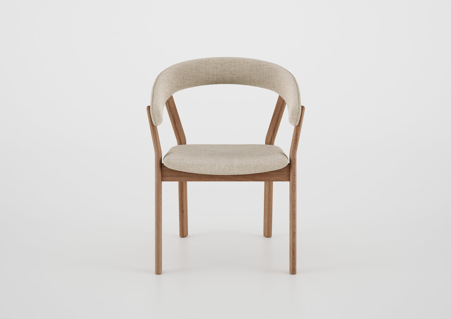 Silla Ginga con Brazo Respaldo de Madera Natural Canela y Asiento Tapizado en Tela G.2-348