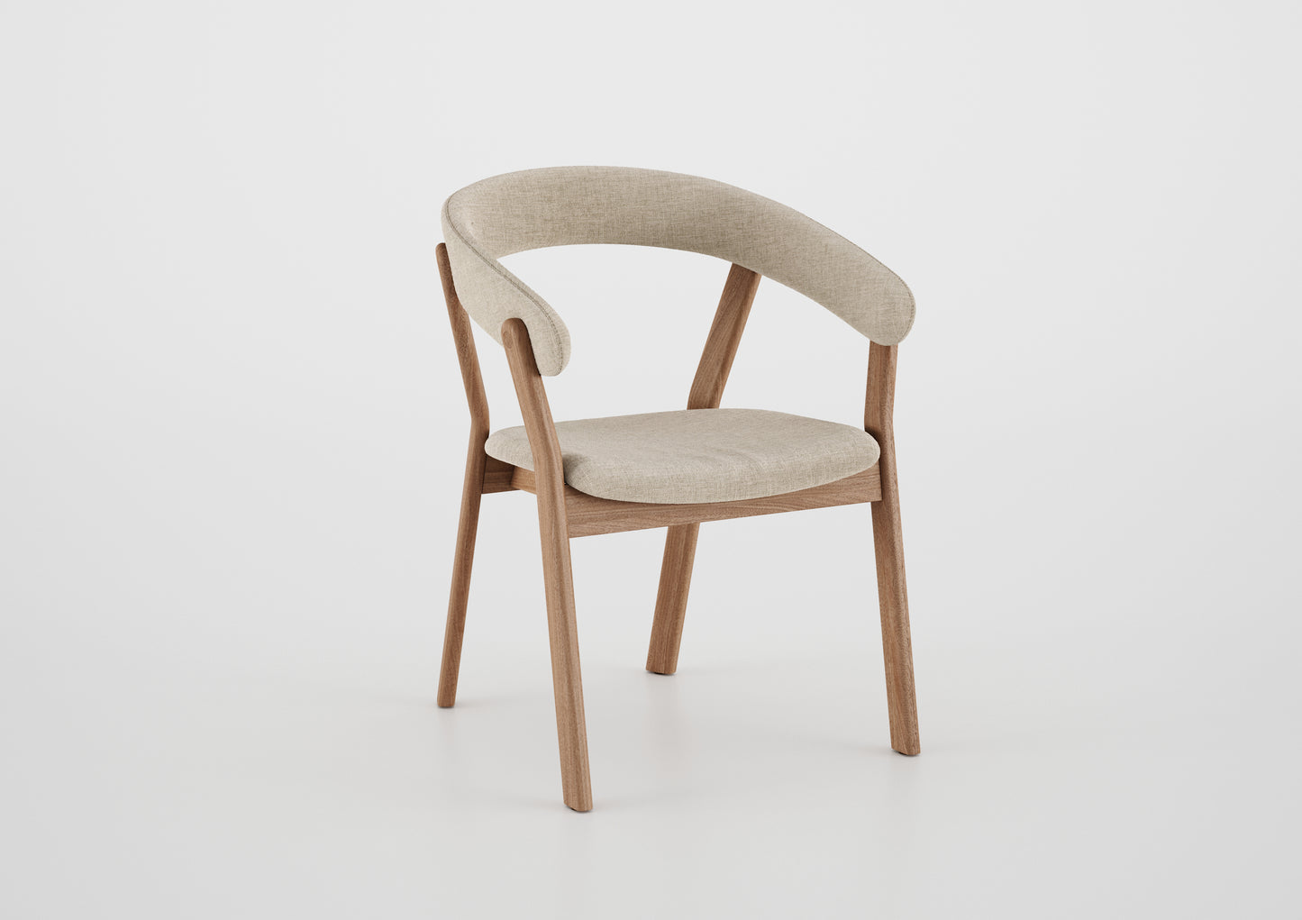 Silla Ginga con Brazo Respaldo de Madera Natural Canela y Asiento Tapizado en Tela G.2-348