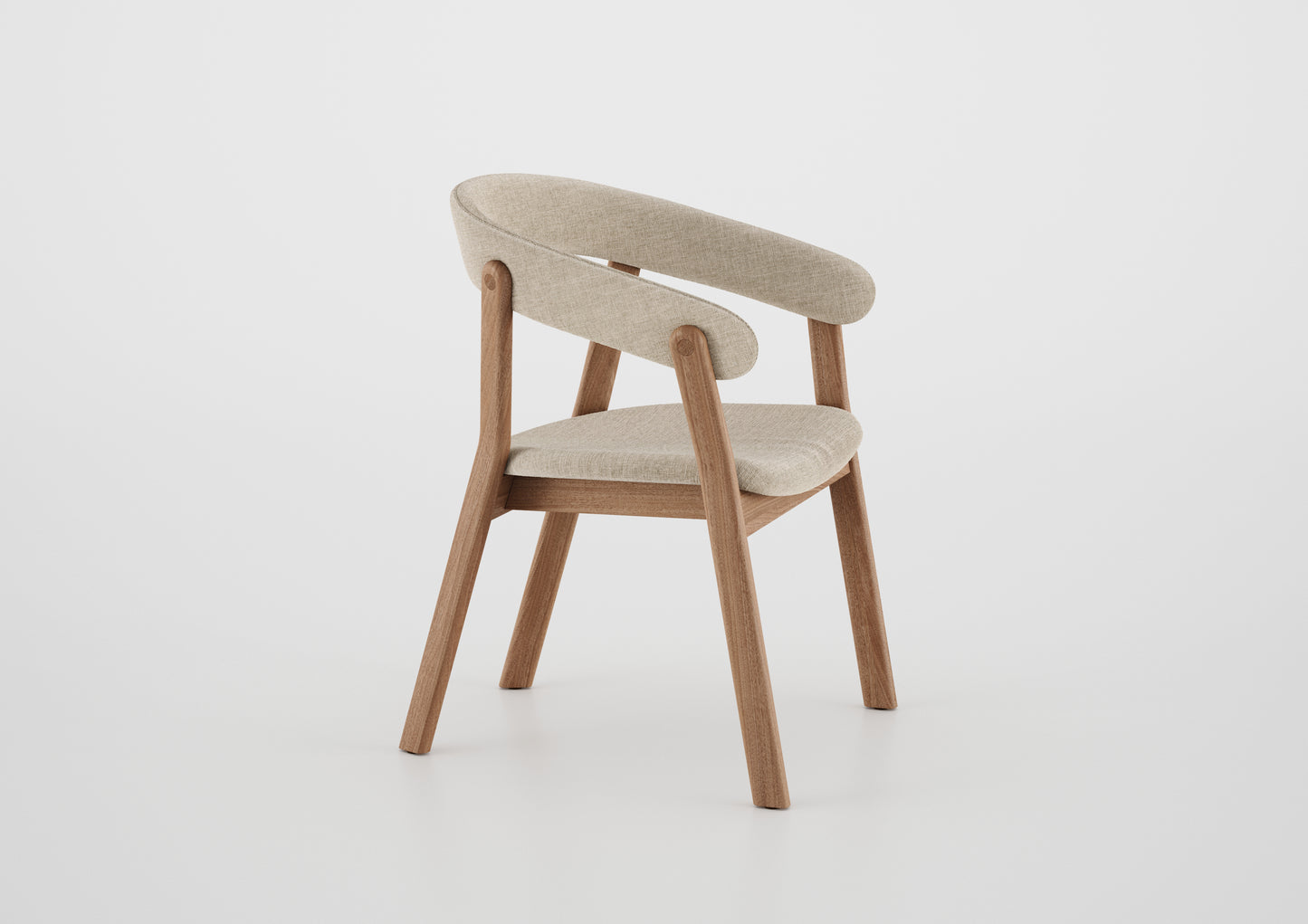 Silla Ginga con Brazo Respaldo de Madera Natural Canela y Asiento Tapizado en Tela G.2-348