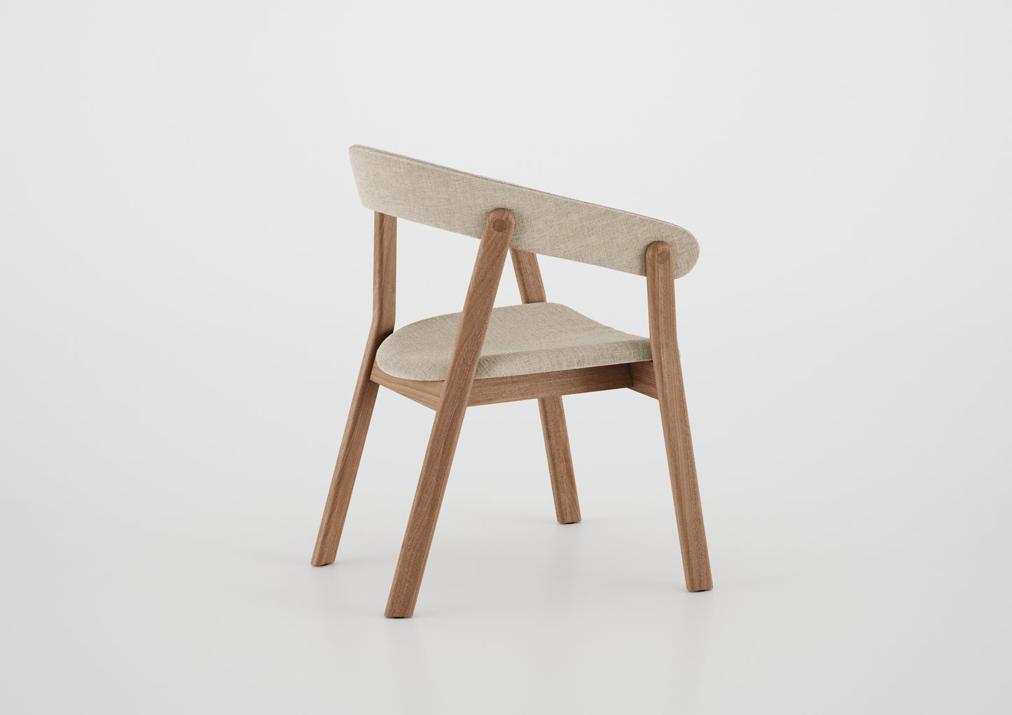 Silla Ginga con Brazo Respaldo de Madera Natural Canela y Asiento Tapizado en Tela G.2-348