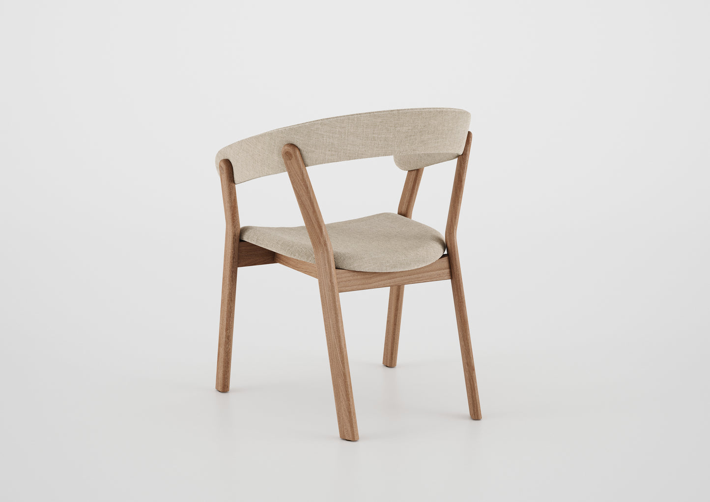 Ginga Chair with Natural Cinnamon Wood Armrests, Upholstered Fabric Backrest and Seat G.2-348