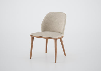 Ginga Chair with Natural Cinnamon Wood Armrests, Upholstered Fabric Backrest and Seat G.2-348