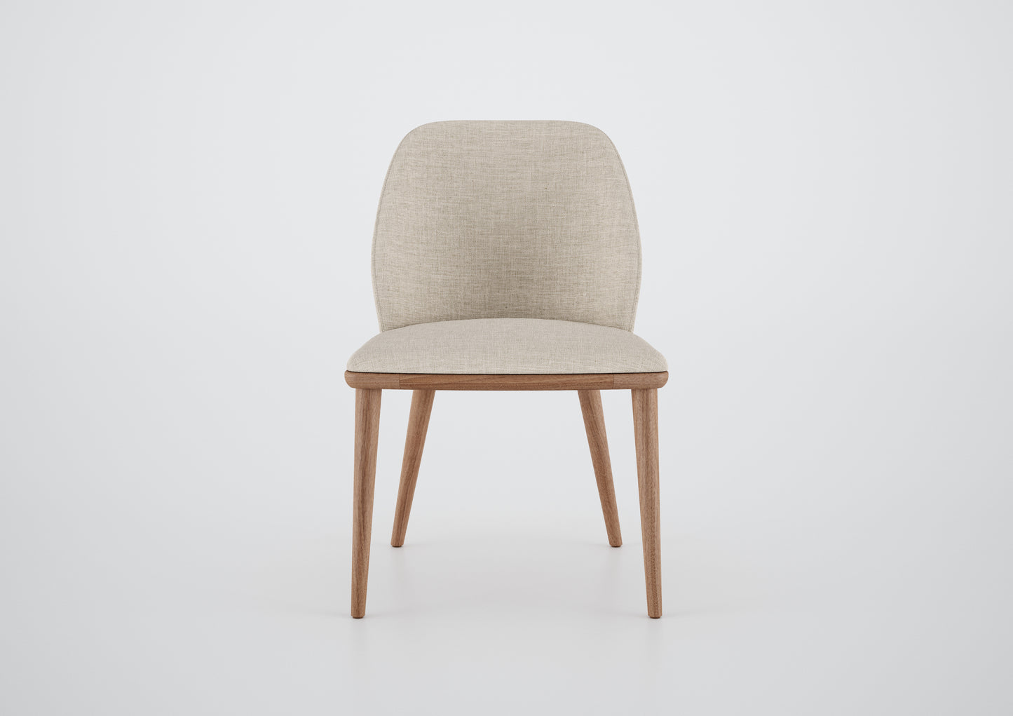 Ginga Chair with Natural Cinnamon Wood Armrests, Upholstered Fabric Backrest and Seat G.2-348