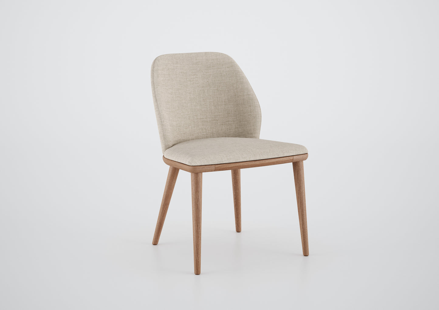 Ginga Chair with Natural Cinnamon Wood Armrests, Upholstered Fabric Backrest and Seat G.2-348