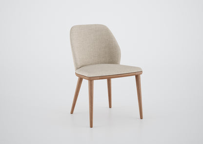 Ginga Chair with Natural Cinnamon Wood Armrests, Upholstered Fabric Backrest and Seat G.2-348