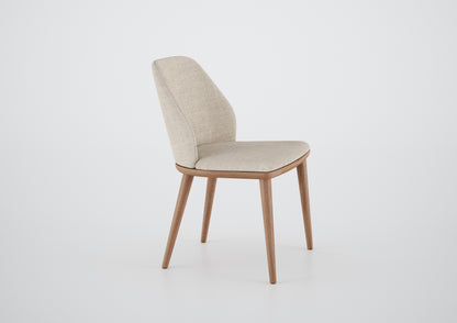 Ginga Chair with Natural Cinnamon Wood Armrests, Upholstered Fabric Backrest and Seat G.2-348