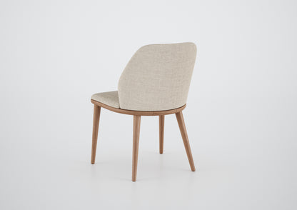 Ginga Chair with Natural Cinnamon Wood Armrests, Upholstered Fabric Backrest and Seat G.2-348