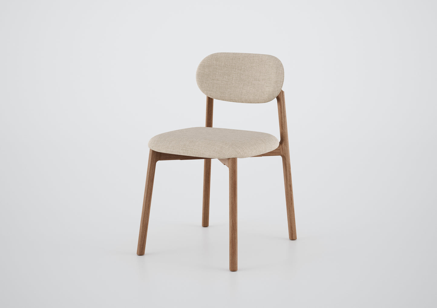 Silla Ginga con Brazo Respaldo de Madera Natural Canela y Asiento Tapizado en Tela G.2-348