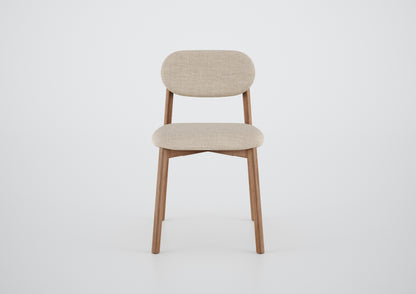 Silla Ginga con Brazo Respaldo de Madera Natural Canela y Asiento Tapizado en Tela G.2-348