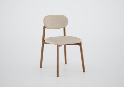 Silla Ginga con Brazo Respaldo de Madera Natural Canela y Asiento Tapizado en Tela G.2-348