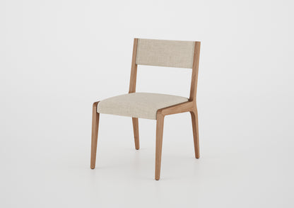 Ginga Chair with Natural Cinnamon Wood Armrests, Upholstered Fabric Backrest and Seat G.2-348