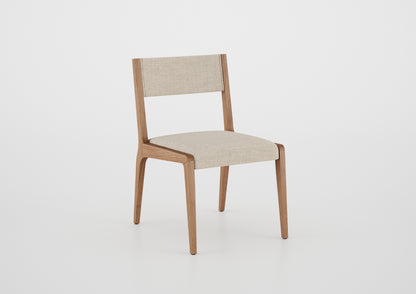 Ginga Chair with Natural Cinnamon Wood Armrests, Upholstered Fabric Backrest and Seat G.2-348