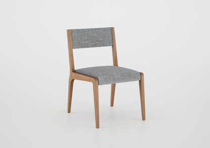 Ginga Chair with Natural Cinnamon Wood Armrests, Upholstered Fabric Backrest and Seat G.2-348