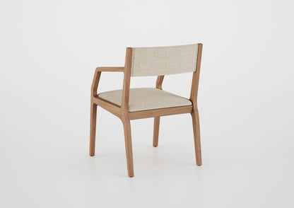 Ginga Chair with Natural Cinnamon Wood Armrests, Upholstered Fabric Backrest and Seat G.2-348