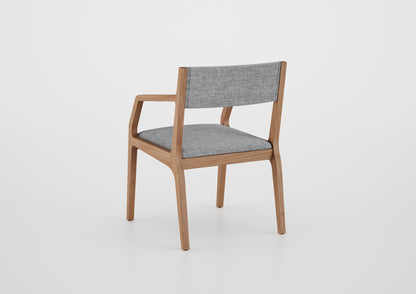 Ginga Chair with Natural Cinnamon Wood Armrests, Upholstered Fabric Backrest and Seat G.2-348