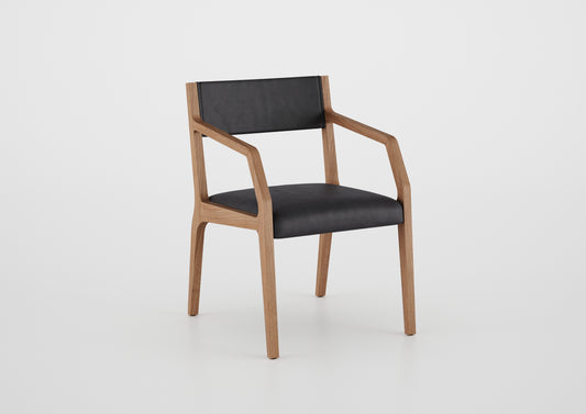 Silla Ginga con Brazo Respaldo de Madera Natural Canela y Asiento Tapizado en Tela G.2-348