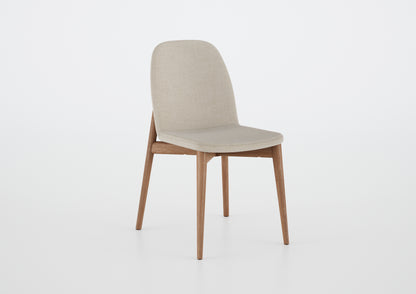 Ginga Chair with Natural Cinnamon Wood Armrests, Upholstered Fabric Backrest and Seat G.2-348