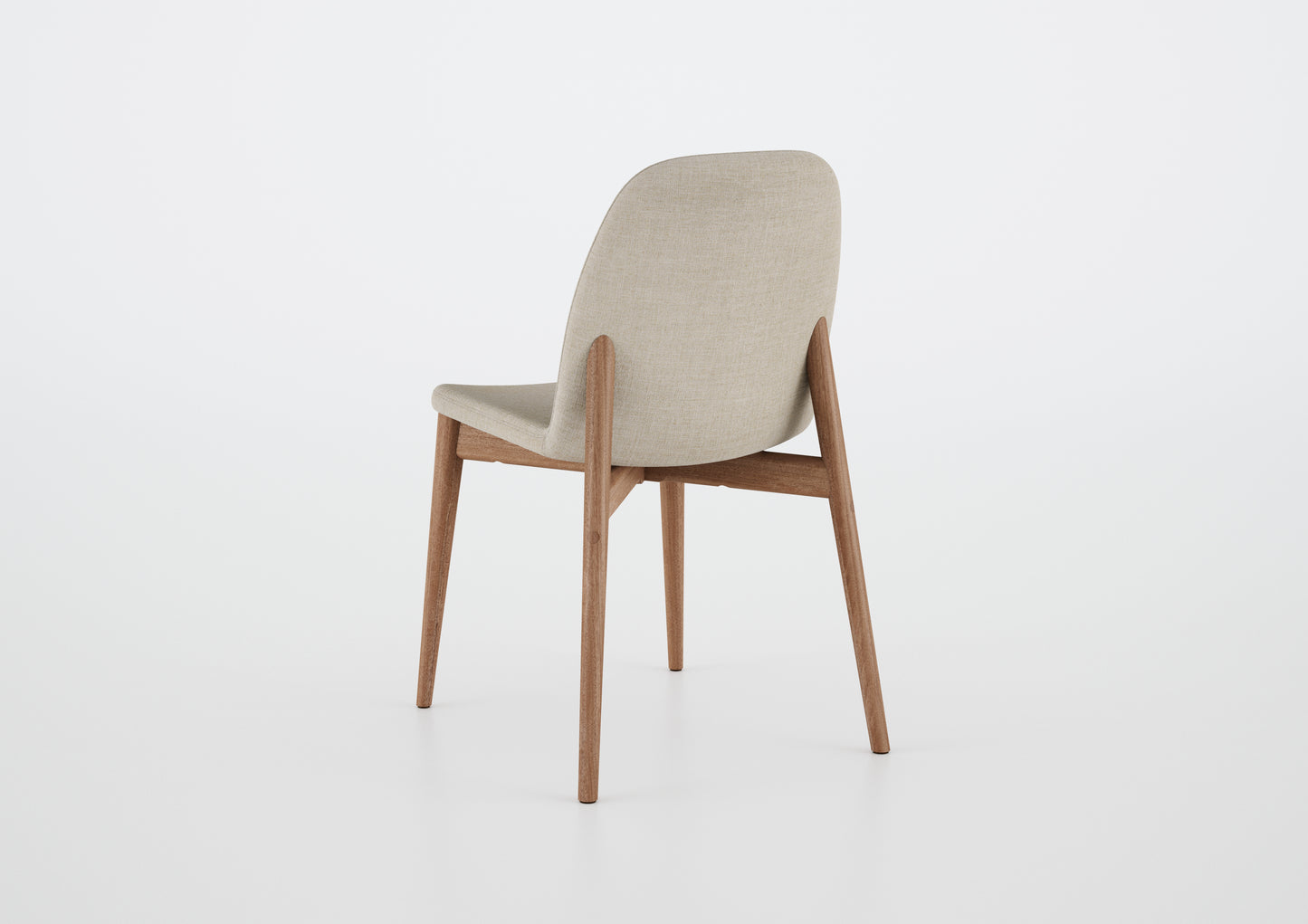 Ginga Chair with Natural Cinnamon Wood Armrests, Upholstered Fabric Backrest and Seat G.2-348