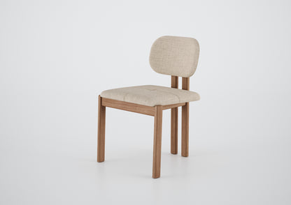 Ginga Chair with Natural Cinnamon Wood Armrests, Upholstered Fabric Backrest and Seat G.2-348