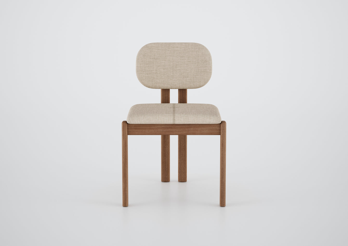 Ginga Chair with Natural Cinnamon Wood Armrests, Upholstered Fabric Backrest and Seat G.2-348