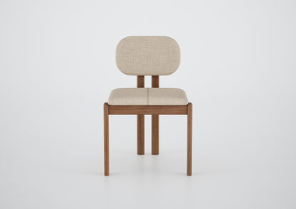 Ginga Chair with Natural Cinnamon Wood Armrests, Upholstered Fabric Backrest and Seat G.2-348