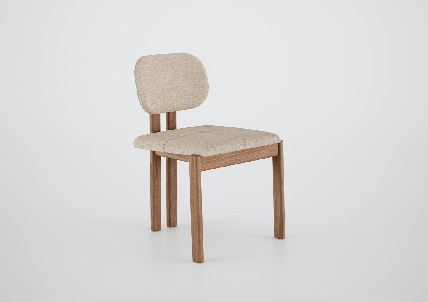 Ginga Chair with Natural Cinnamon Wood Armrests, Upholstered Fabric Backrest and Seat G.2-348