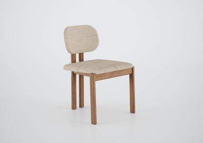 Ginga Chair with Natural Cinnamon Wood Armrests, Upholstered Fabric Backrest and Seat G.2-348