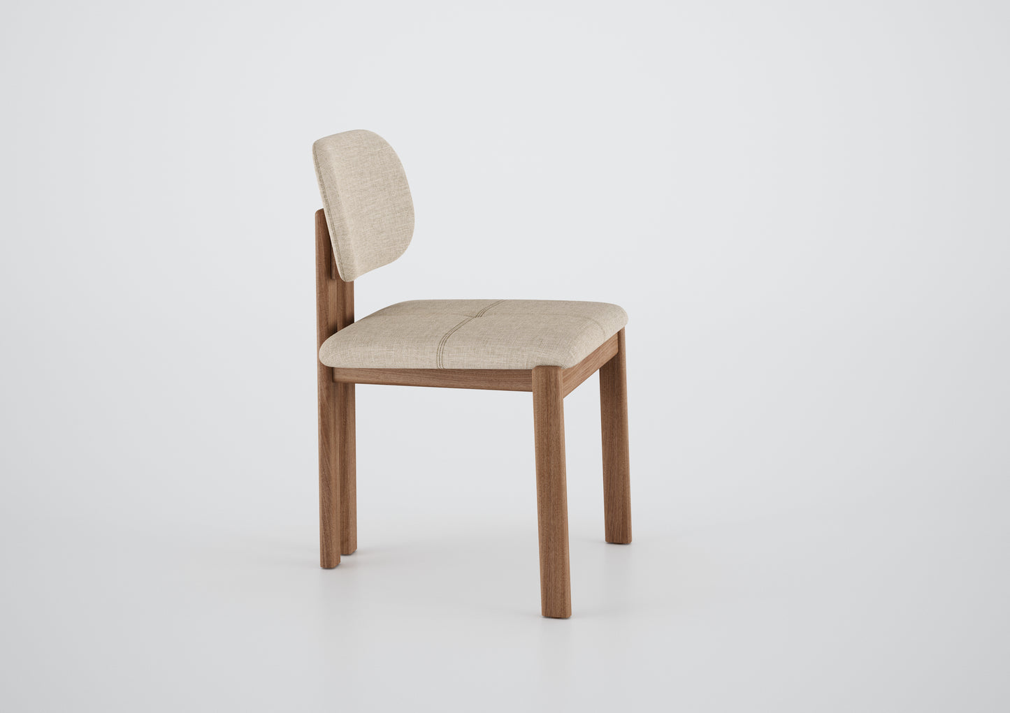 Ginga Chair with Natural Cinnamon Wood Armrests, Upholstered Fabric Backrest and Seat G.2-348