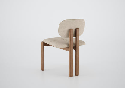 Ginga Chair with Natural Cinnamon Wood Armrests, Upholstered Fabric Backrest and Seat G.2-348