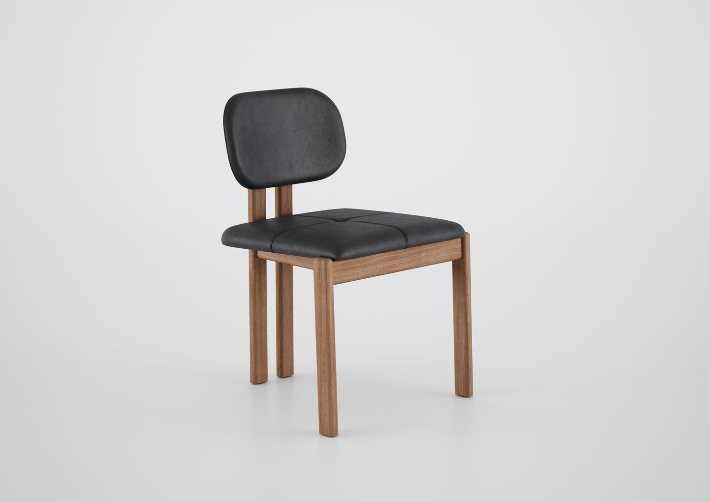 Ginga Chair with Natural Cinnamon Wood Armrests, Upholstered Fabric Backrest and Seat G.2-348