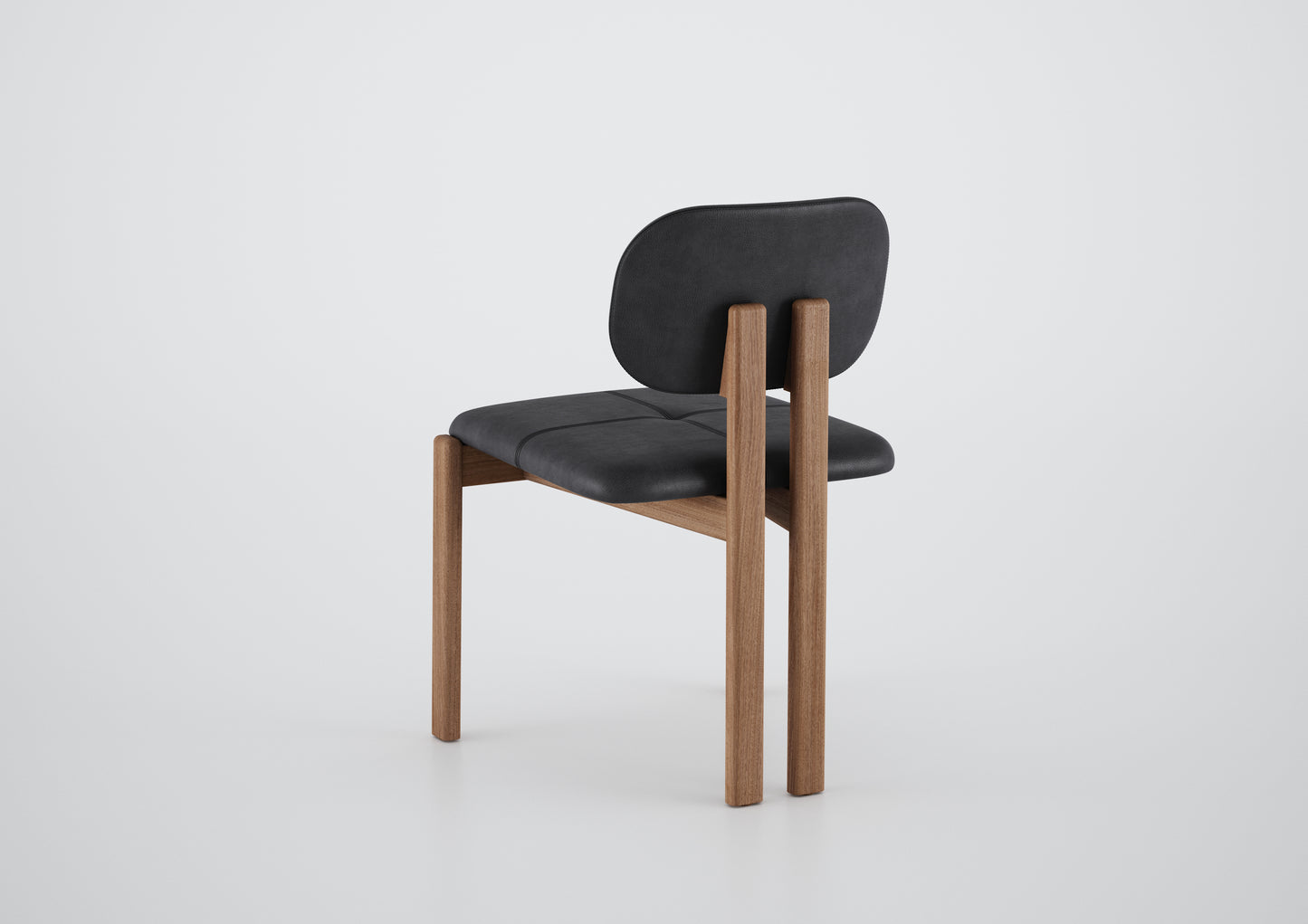 Ginga Chair with Natural Cinnamon Wood Armrests, Upholstered Fabric Backrest and Seat G.2-348