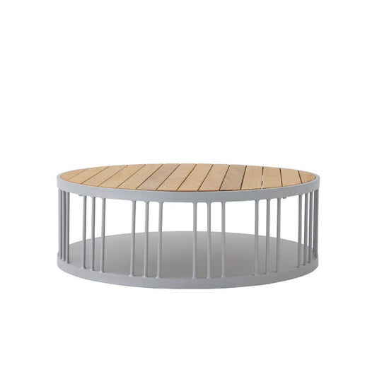 Los Angeles Coffee Table 90cm Freijó Wood Aluminum Silver Color