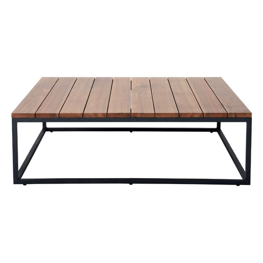 Monte Carlo Coffee Table 100x100cm Freijó Wood Aluminum Lead Color