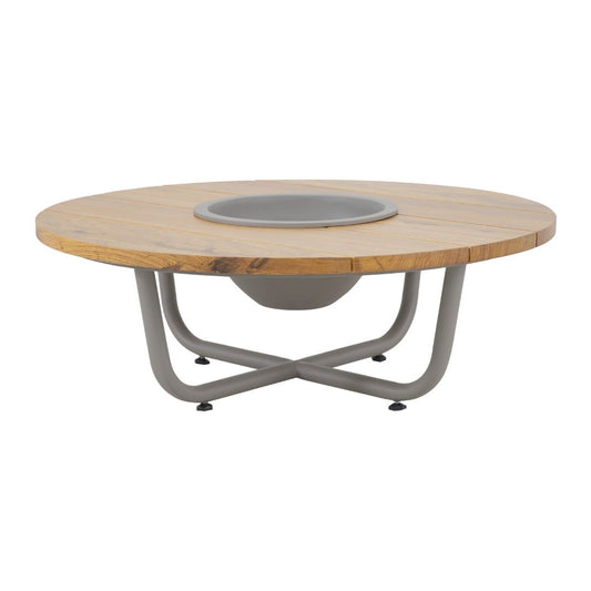 Mesa de Centro Ocean 90cm Madera Champán Madera Freijó Aluminio Color Gris