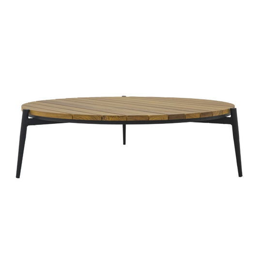 Veredas Coffee Table 100cm Freijó Wood Aluminum Lead Color