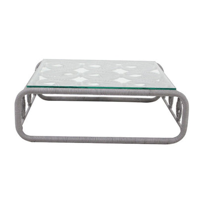 Base Mesa de Centro Erys 85x75cm Alumínio Cor Prata Corda Náutica Cor Prata Claro