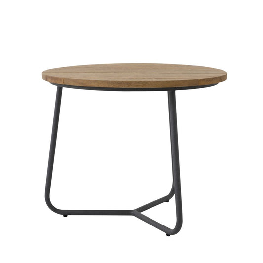 Serena Side Table 60cm Freijó Wood and Aluminum in Lead Color