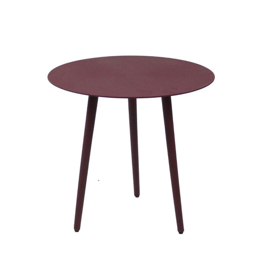 Point Side Table 50cm Aluminum Burgundy Color