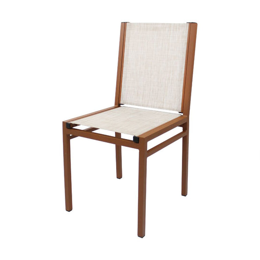 Búzios Chair Aluminum Mixed Brown Color Synthetic Fiber Mixed White Color