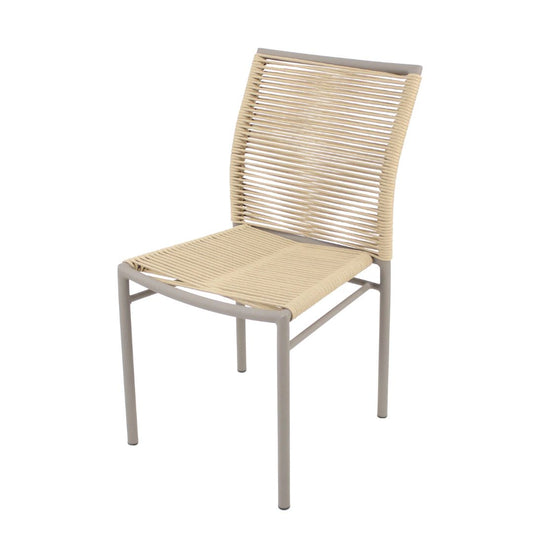 Panama Chair Aluminum Champagne Color Nautical Rope Beige Color