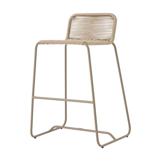 Beirute Aluminum Stool Fendi Color Nautical Rope Sand Color