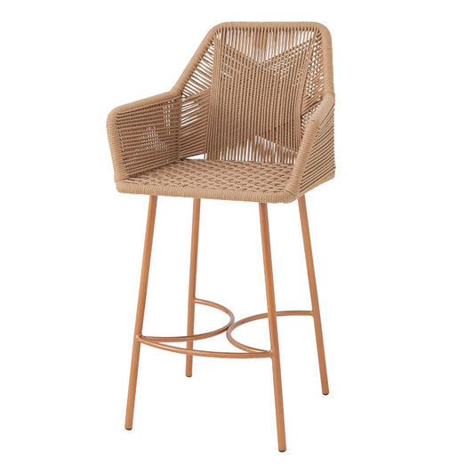 Giorgio Aluminum Stool, Copper Varnish Color, Nautical Rope, Bronze Color